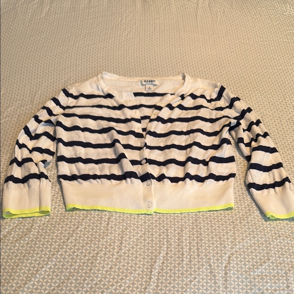 Women's Striped Cardigan Sweater. It is marked a m though runs small